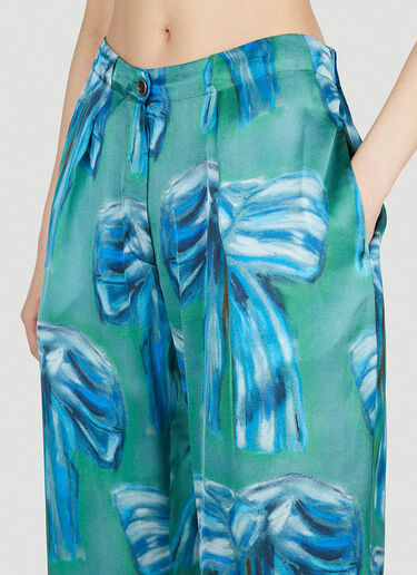 Acne Studios 蝴蝶结印花长裤 绿色 acn0252053