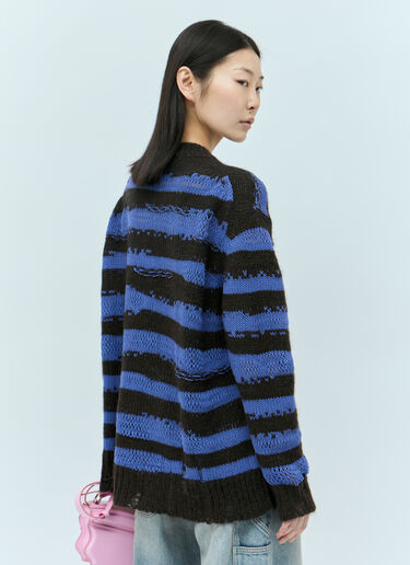 Acne Studios Distressed Stipe Sweater Purple acn0255004