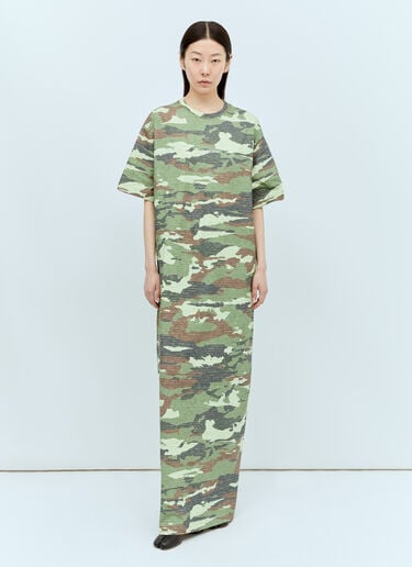 Camo Maxi Dress Acne Studios Camo Maxi Dress Green acn0255013