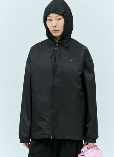 Acne Studios Micro Face Patch Rain Jacket Black acn0255041