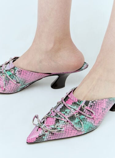 Acne Studios Lace-Up Heeled Mules Pink acn0256022
