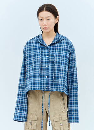Acne Studios Check Hooded Skirt Blue acn0257015