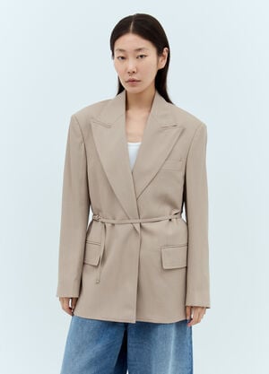Acne Studios Peak Lapels Belted Blazer Beige acn0257017