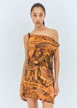 Acne Studios 印花迷你连衣裙 橙色 acn0258005