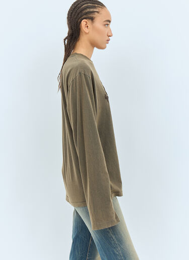 Logo Applique T-Shirt Acne Studios Logo Applique T-Shirt Khaki acn0258011