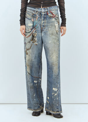 Acne Studios 1981F Printed Jeans Blue acn0258014
