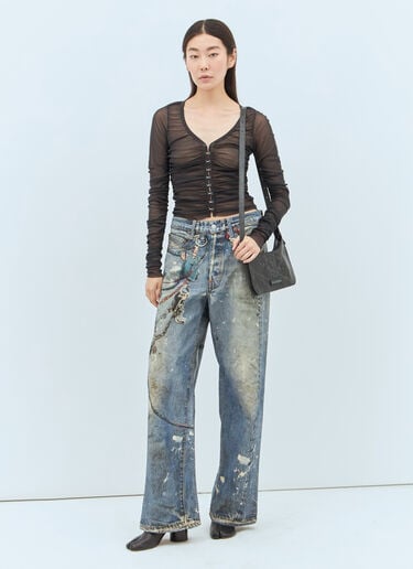 1981F 印花牛仔裤 Acne Studios 1981F 印花牛仔裤 蓝色 acn0258014
