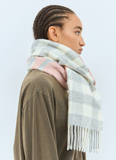 Acne Studios 체크 로고 스카프 그레이 acn0258024