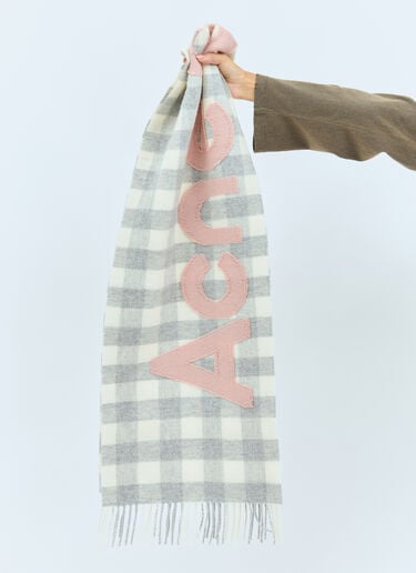 Acne Studios 체크 로고 스카프 그레이 acn0258024