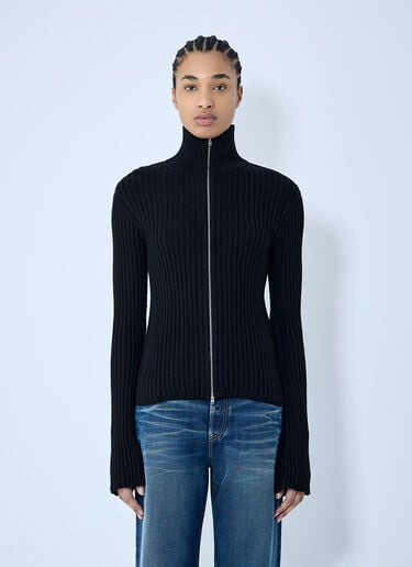 Zip-Up Knit Cardigan Acne Studios Zip-Up Knit Cardigan Black acn0259004