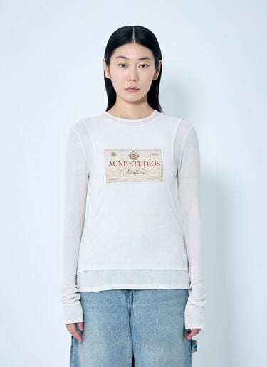 Acne Studios ダブルレイヤー ロングスリーブ Tシャツ ホワイト acn0259007