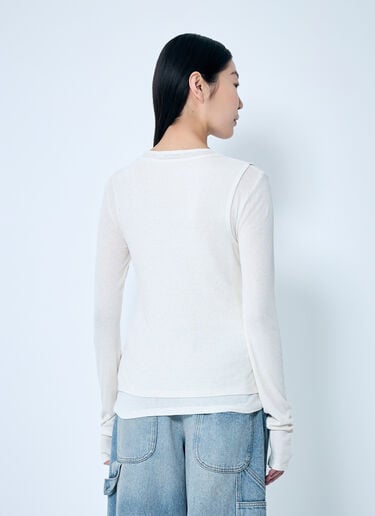 Acne Studios ダブルレイヤー ロングスリーブ Tシャツ ホワイト acn0259007