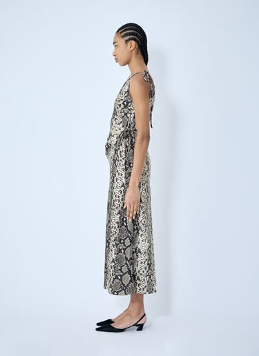 サテン・パイソンプリントワンピース Acne Studios サテン・パイソンプリントワンピース ブラウン acn0260001