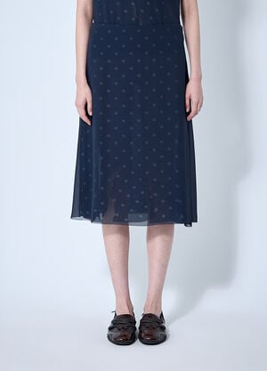 Acne Studios メッシュレイヤードミディ丈スカート  ネイビー acn0260010