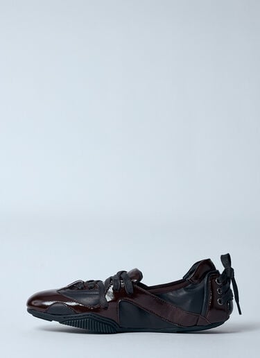 レザーレースアップフラットシューズ Acne Studios レザーレースアップフラットシューズ ブラウン acn0260015