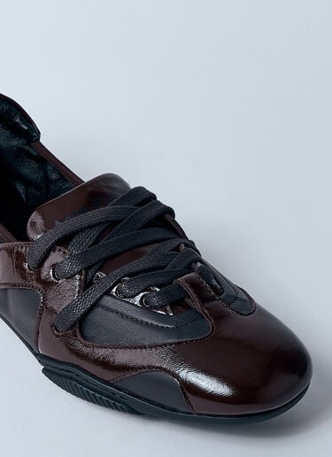 レザーレースアップフラットシューズ Acne Studios レザーレースアップフラットシューズ ブラウン acn0260015