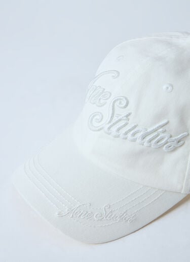 Acne Studios 로고 모티프 베이스볼 캡 화이트 acn0260026