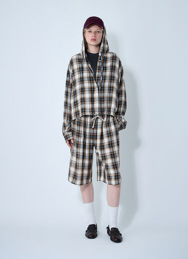 Hooded Check Shirt Acne Studios Hooded Check Shirt Beige acn0261002