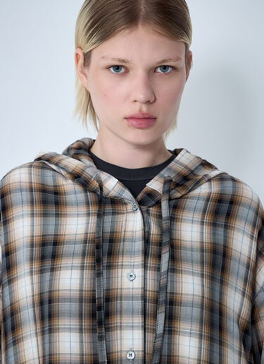 Acne Studios Hooded Check Shirt Beige acn0261002