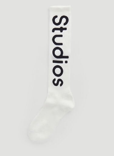 Logo-Jacquard Socks Acne Studios Logo-Jacquard Socks White acn0346013