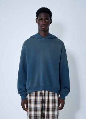 Acne Studios Hooded Logo Motif Sweatshirt Navy acn0361005