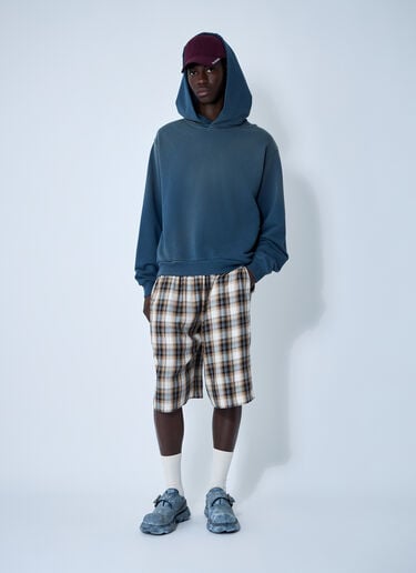 Acne Studios Hooded Logo Motif Sweatshirt Navy acn0361005