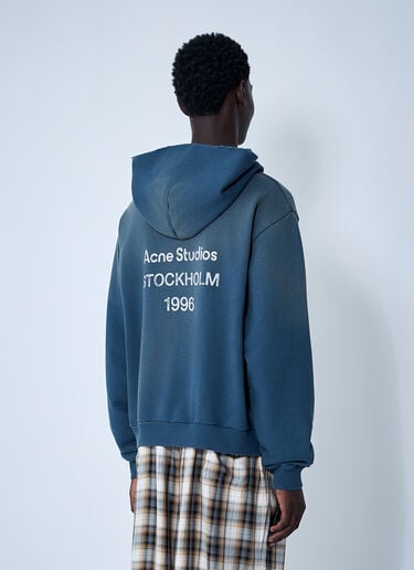 Acne Studios Hooded Logo Motif Sweatshirt Navy acn0361005