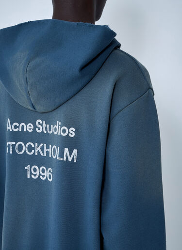 Hooded Logo Motif Sweatshirt Acne Studios Hooded Logo Motif Sweatshirt Navy acn0361005