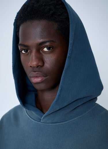 Acne Studios Hooded Logo Motif Sweatshirt Navy acn0361005