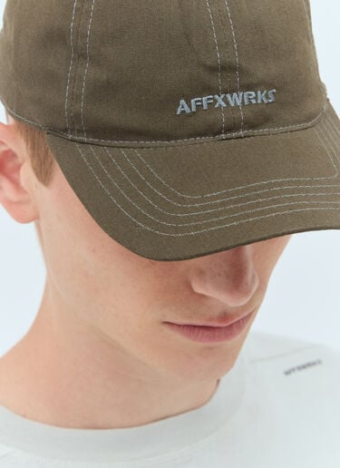 AFFXWRKS ロゴ刺繍ベースボールキャップ カーキ afx0156016