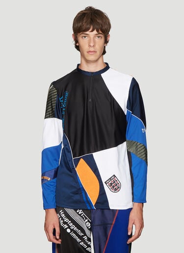 Coverstitch Patchwork Track Sweater Ahluwalia Studio Coverstitch Patchwork Track Sweater Blue ahl0138004