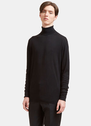 Aiezen AIEZEN Männer Kaschmir-Seiden Rollkragenpullover Black aie0118001