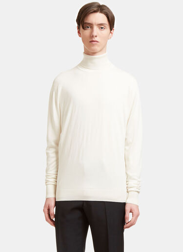 AIEZEN Männer Kaschmir-Seiden Rollkragenpullover Aiezen AIEZEN Männer Kaschmir-Seiden Rollkragenpullover White aie0118002