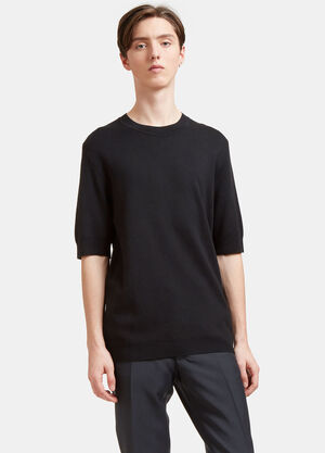 Aiezen AIEZEN Männer Feines Strick T-Shirt Black aie0118009