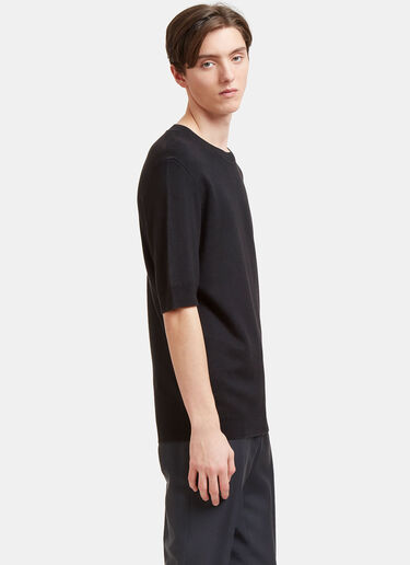 Aiezen AIEZEN Männer Feines Strick T-Shirt Black aie0118009