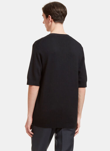 Aiezen AIEZEN Männer Feines Strick T-Shirt Black aie0118009