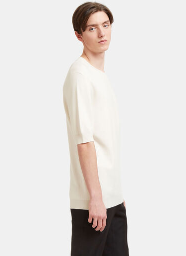 AIEZEN Männer Feines Strick T-Shirt Aiezen AIEZEN Männer Feines Strick T-Shirt White aie0118010