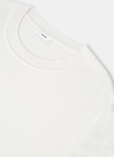 AIEZEN Männer Feines Strick T-Shirt Aiezen AIEZEN Männer Feines Strick T-Shirt White aie0118010