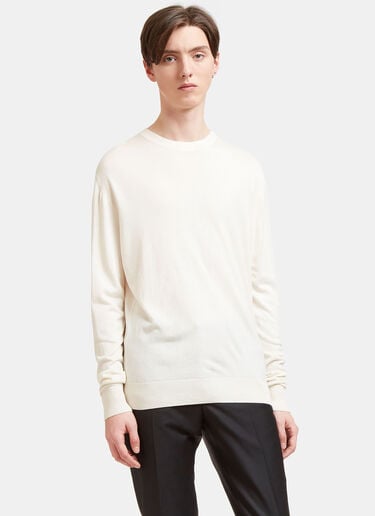 AIEZEN Men's カシミア&シルク ソフトニットセーター Aiezen AIEZEN Men's カシミア&シルク ソフトニットセーター White aie0118012