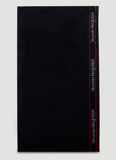 Logo Beach Towel Alexander McQueen Logo Beach Towel Black amq0144021