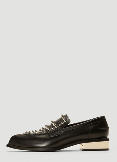 Alexander McQueen Stud-Embellished Leather Loafers Black amq0241054
