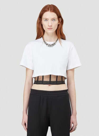 Corset-Detail T-Shirt Alexander McQueen Corset-Detail T-Shirt White amq0244008