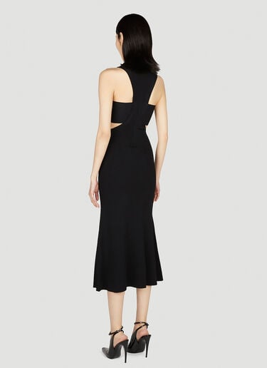 Alexander McQueen 슬래시드 하네스 미디 드레스 Black amq0251054
