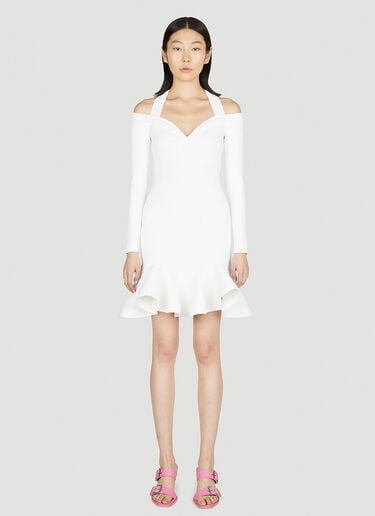 Alexander McQueen Ruffle Flare Dress White amq0251060