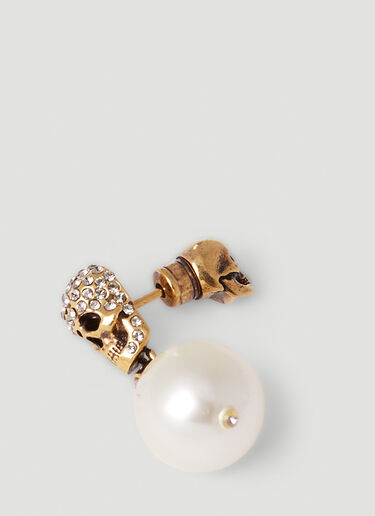 Alexander McQueen Pave Skull Earrings Gold amq0251068