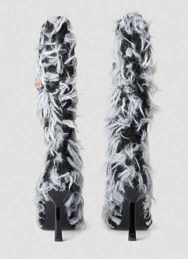 Fuzzy High Heel Boots Ancuta Sarca Fuzzy High Heel Boots Black anc0250002