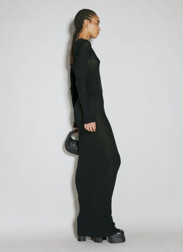 Ann Demeulemeester Danse Serafino Rib Dress Black ann0254009
