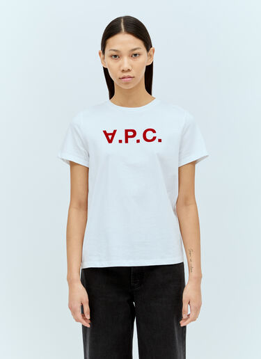 A.P.C. 로고 아플리케 티셔츠 화이트 apc0255006