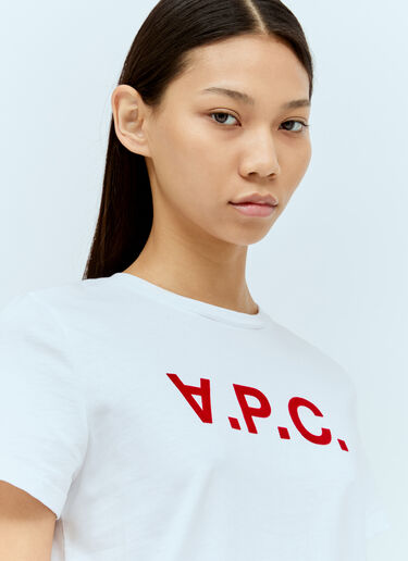 A.P.C. 로고 아플리케 티셔츠 화이트 apc0255006