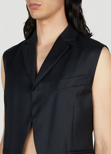 Cut Away Sleeveless Blazer Aaron Esh Cut Away Sleeveless Blazer Black ash0152001
